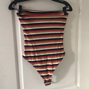 Urban Outfitters Striped Strapless Bodysuit